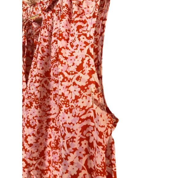 Rebecca Taylor Provence Block Dress Silk Sleeveless Floral Red Combo Size 2 - Picture 6 of 12